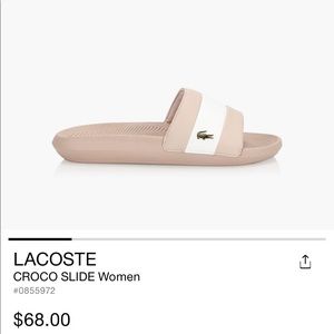 LACOSTE Croco slide women size 9 pink